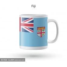 斐济国旗纪念马克杯上的白色背景